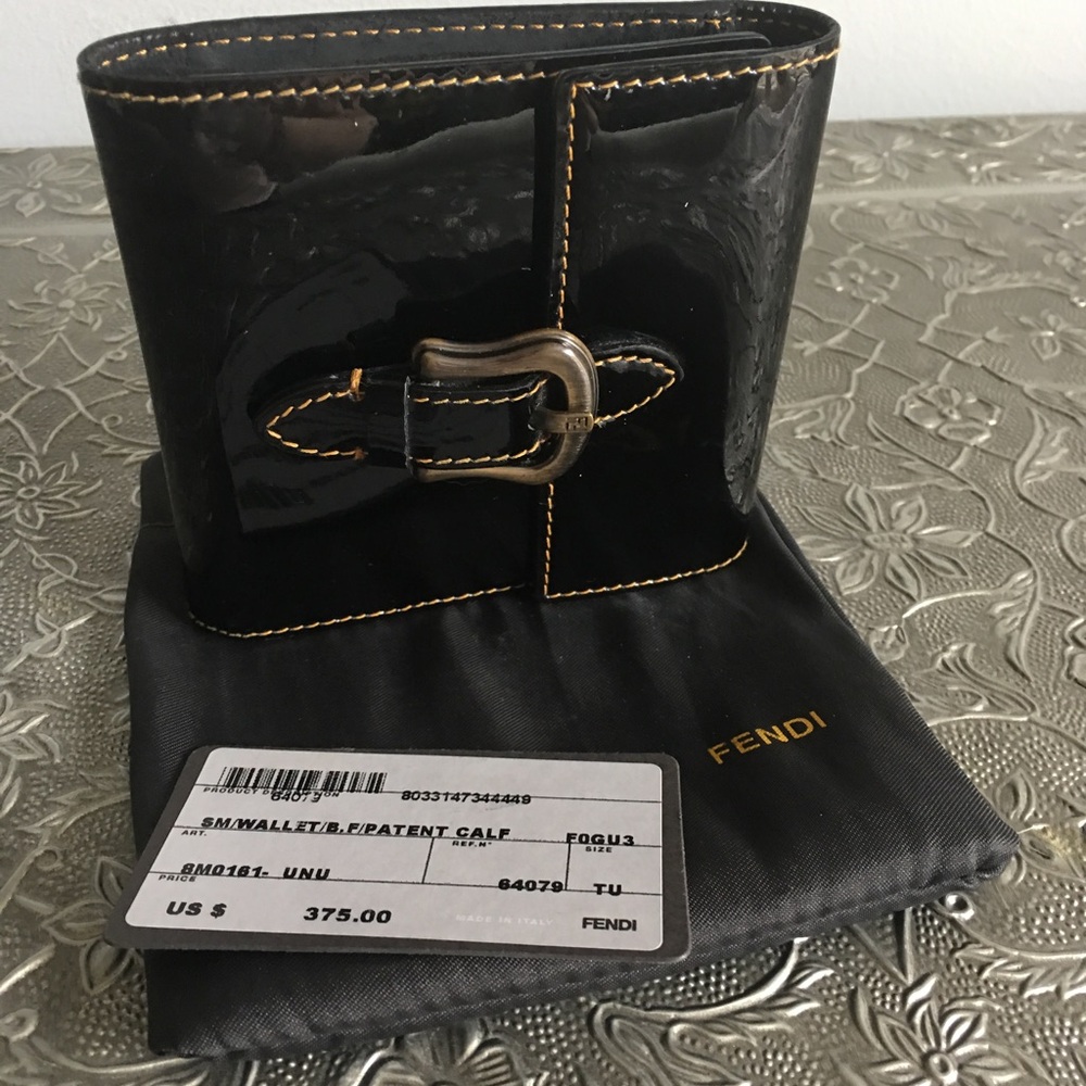 Fendi Black Patent Leather Wallet